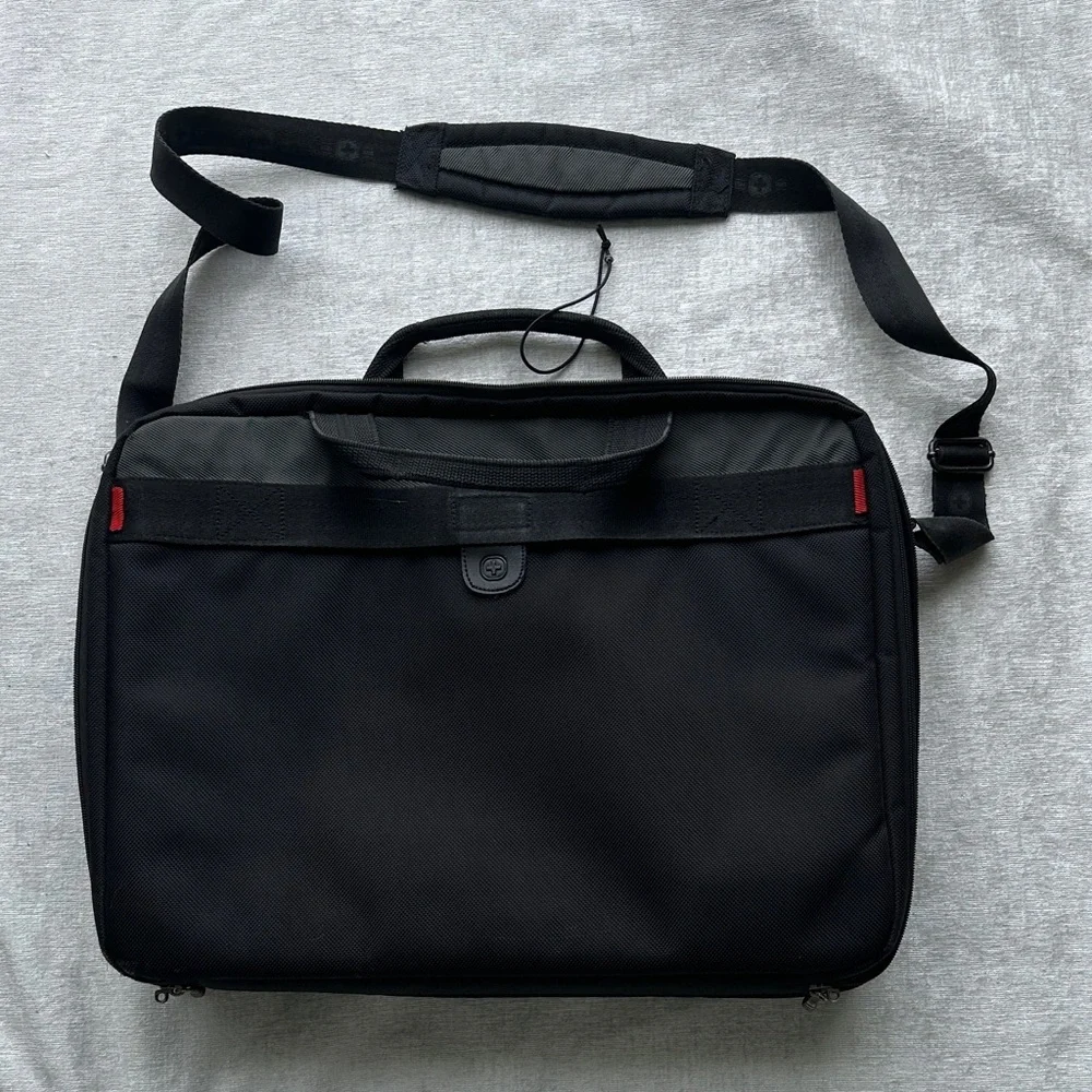 SwissGear Black Gray Laptop Bag Briefcase Work Travel Case